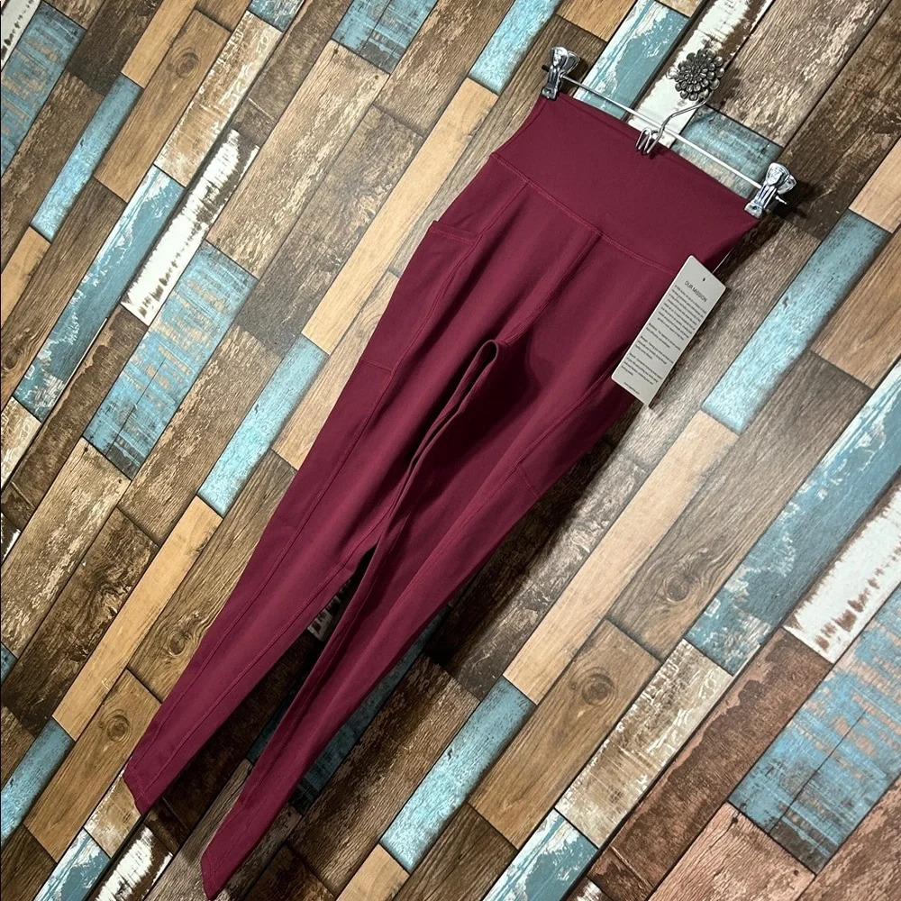 RSG Active Burgundy High-Waisted Leggings - Picture 5 of 15